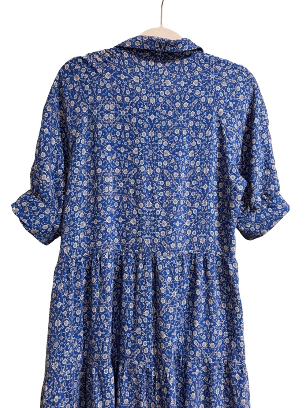 🌼 Natural Life Rebecca Midi Dress Blue Boho Cottagecore Size L - Picture 7 of 10